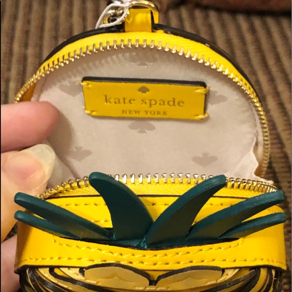 NWT-Kate Spade-Pineapple Marlee Large Zip Wallet & Pineapple Novelty Coin Purse - Picture 10 of 12